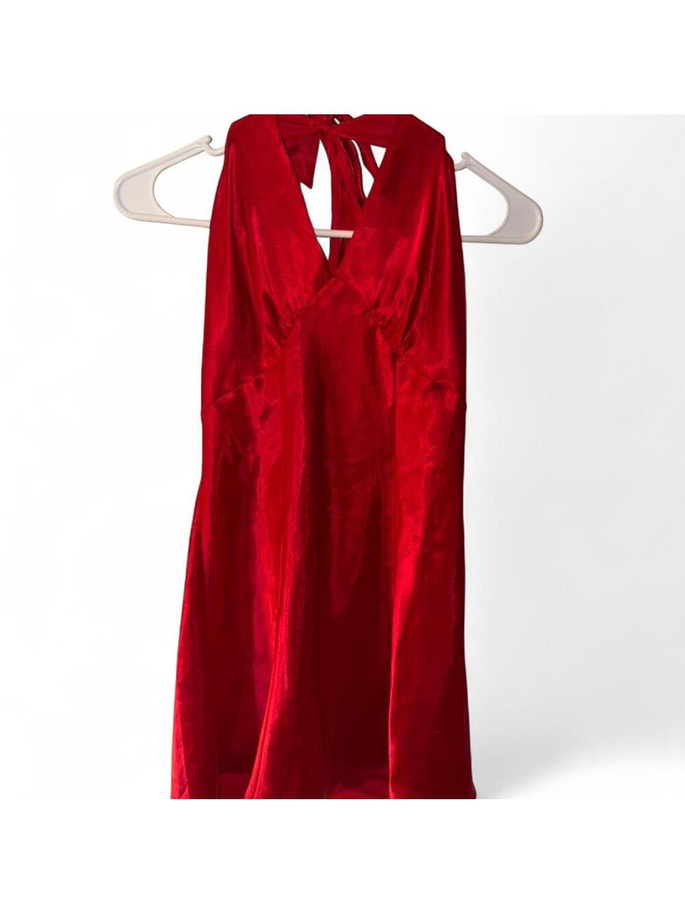 fredericks of hollywood red silky slip dress size medium